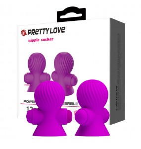 PRETTY LOVE Strong Vibration Nipple Sucker Massager (Chargeable -Purple)